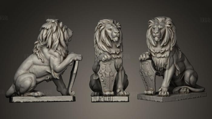 Lion Statue v2 stl model for CNC